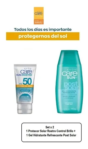Protector Solar Facial Y Gel Post Solar Avon Care Set X 2