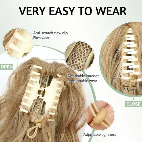 Extensiones De Cabello 18 Pulgadas Con Pinza En Coleta