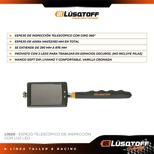 Espejo Telescópico De Inspección Lusqtoff L1020 Con Luz Led