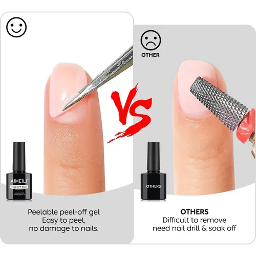 Aimeili Gel Base/top Coat Vegano Hema-free Para Uñas
