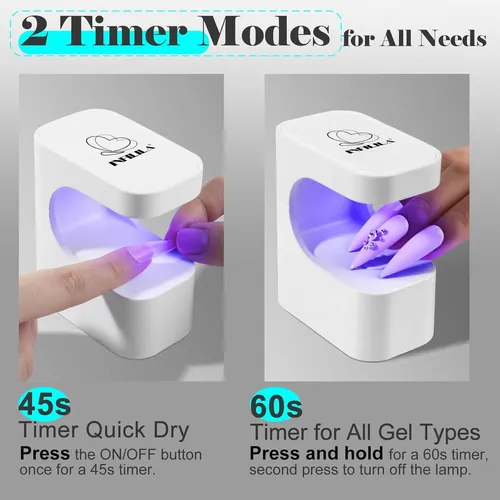 Lámpara Uv Led Portátil Blanca Para Uñas Gel Rápida