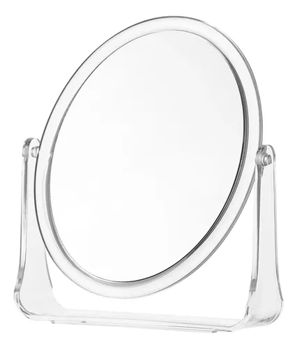 Espejo De Maquillaje Redondo Giratorio 360° Con Soporte