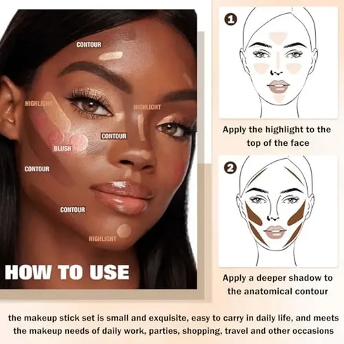 Kit De Maquillaje Cahiuyoa En Crema Para Contorno E Iluminad