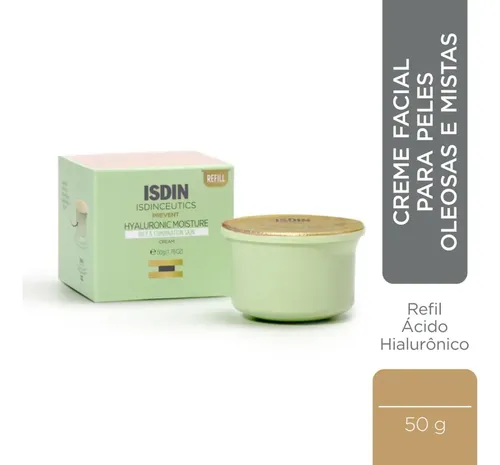 Crema Recarga Hyaluronic Moistire Piel Grasa Isdin Isdinceutics día/noche de 50mL/50g 20 años
