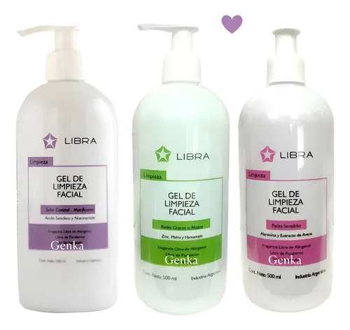 Gel Limpieza Facial Libra X3 Sebo + Mixta + Sensible 500ml Todo Tipo De Piel Día/noche