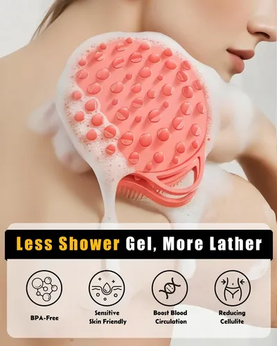 Esponja Exfoliante Anticelulitis Silicona Rosa 2 En 1
