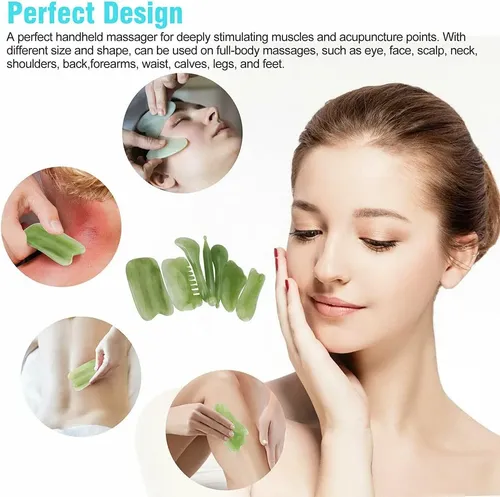 Set 7 Piezas Gua Sha Facial Masaje Antiedad Spa