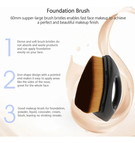 Brocha Plana Para Base Líquida Y Cremosa Maquillaje