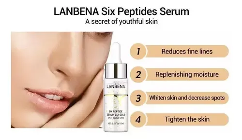 Sérum Facial Lanbena 24K Gold Péptidos Antiarrugas Piel Mixta 15mL