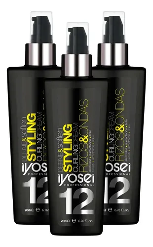 3 Crema De Peinar Rulos Y Ondas Styling X 200ml Iyosei