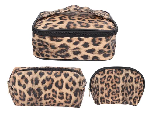 Mujer Bolsa De Maquillaje Portátil Patrón Leopardo (xy)