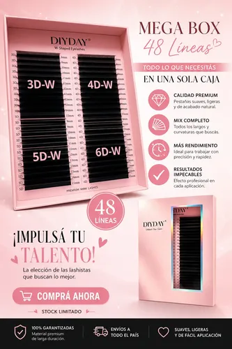 Kit Extensiones De Pestañas+adhesivo Pegamento+pinza Diyday