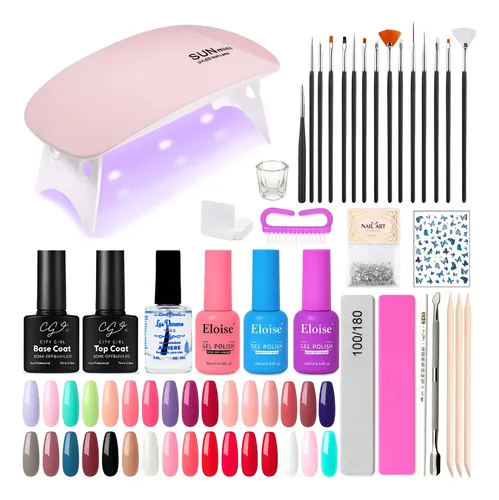 Kit Profesional Completo Uñas Semipermanentes X36 Piezas
