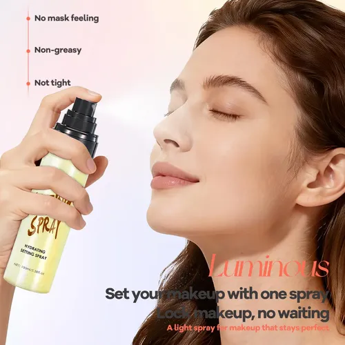 Spray Fijador Hidratante Con Purpurina, Impermeable Y Resist