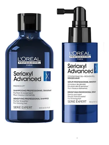Kit Loreal Serioxyl Advanced Shampoo + Serúm Densificante