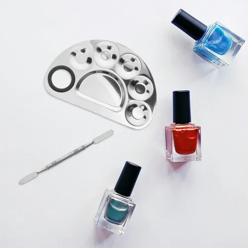 Paleta De Mezclas Para Maquillaje De Acero Inoxidable