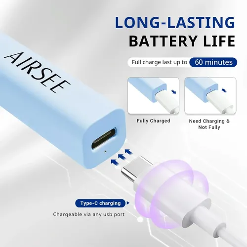 Lámpara Uv Portátil Recargable Azul Con Temporizador