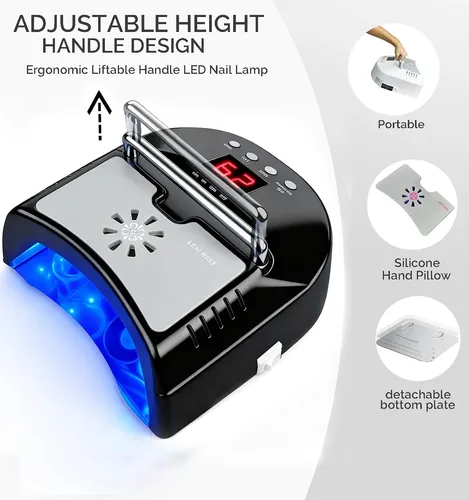 Lámpara Uv Led Para Uñas 72w Negra Profesional