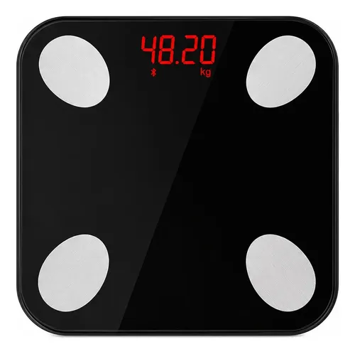 Balanza De Baño Bluetooth Familiar Ultra Slim Hasta 180kg Color Negro