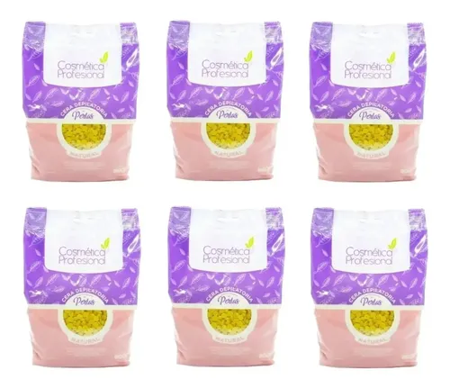 6 Unid Cera Natural En Perlas X 800 Gr Cosmetica Profesional