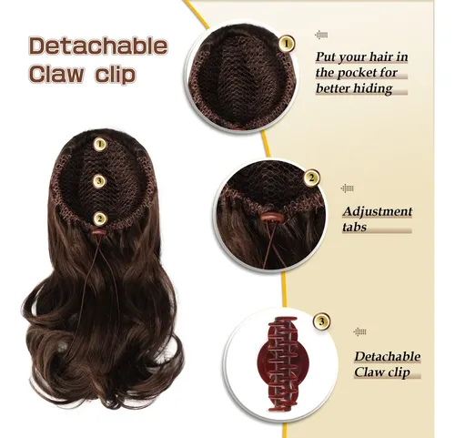 Extensión De Cabello Sofeiyan Coleta Rizada De 33 Cm Con Pin