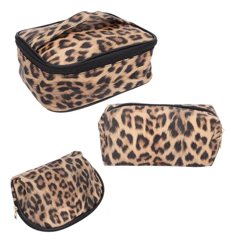 Mujer Bolsa De Maquillaje Portátil Patrón Leopardo (xy)