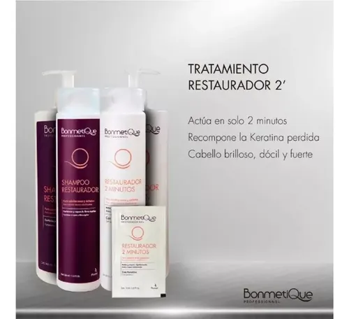 Shampoo Restaurador Dañados Secos Keratina Bonmetique 350ml