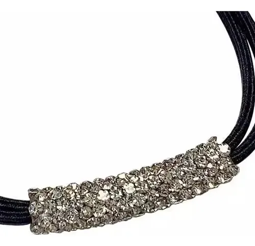 (bk) Corbata Elástica Para El Pelo Con Decoración De Diamant Negro Not Specified