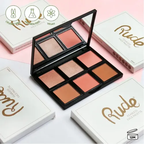 Paleta De Contorno Rubores E Iluminadores Fearless Face Rude