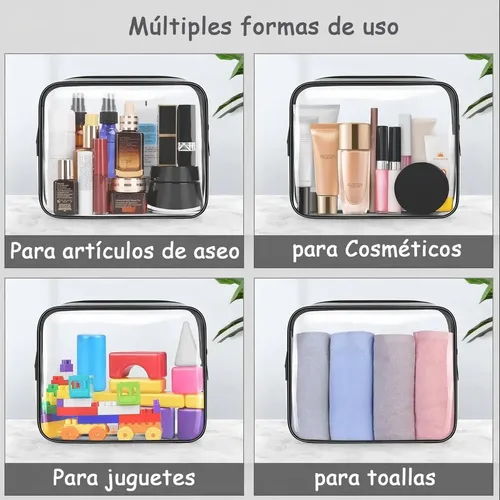 C 20 Pzs Neceser Cosmetiquera Transparente Bolsa De Viaje Z