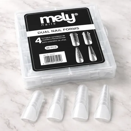 Tips Para Manicura Dual Nail Forms 96 Pcs