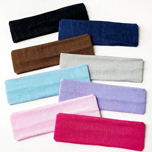 8 Cintas Cabello Elástic Tejido Mixto Deport Yoga Multicolor