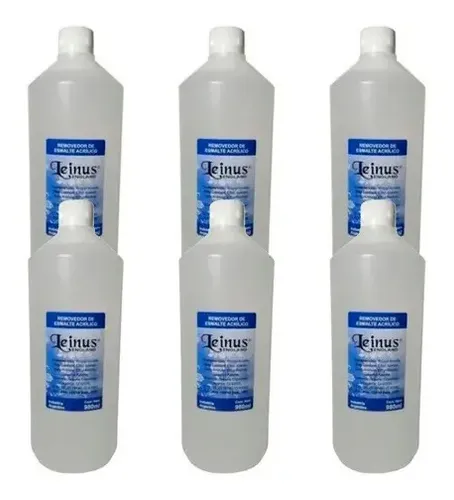 Removedor Esmaltado Semipermanentes Uñas Leinus 1 Litro X6