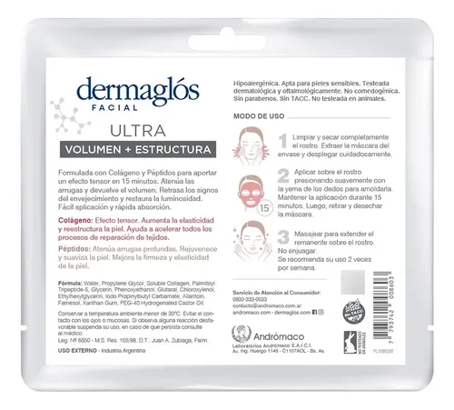 Dermaglos Mascarilla De Tela Volumen + Estructura Normal