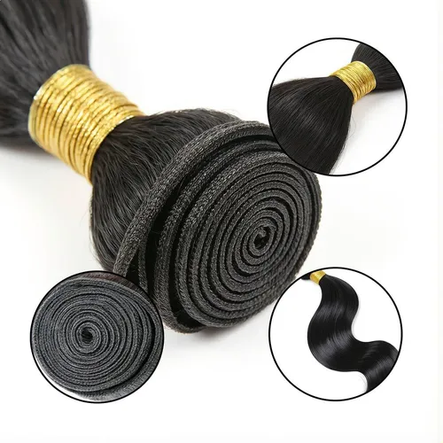 Extensiones De Cabello Humano Tejido Doble Liso 10 Pulgadas