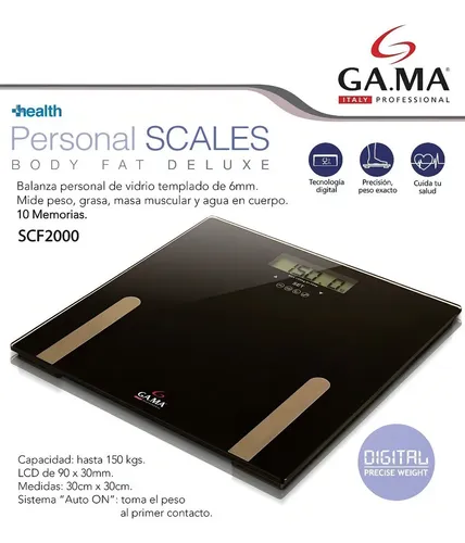 Balanza Digital Gama Precisa Vidrio Mide Grasa Agua Scf-2000