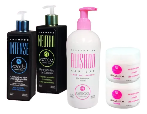Azeda Combo Alisado, Shampú Neutro, Intense,  Cremas Intense
