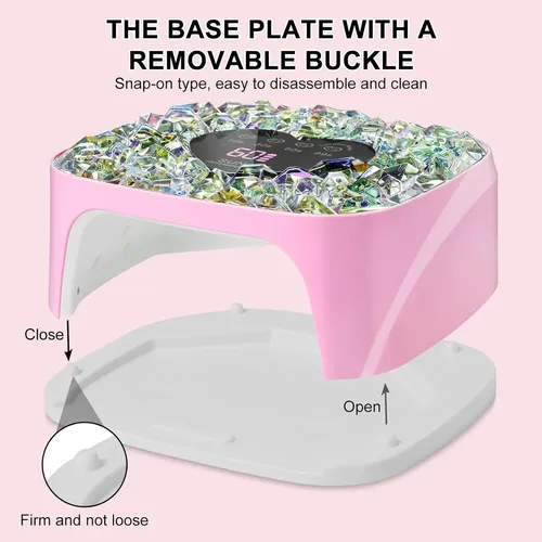 Lámpara Uv Led Para Uñas Rosa Con 4 Temporizadores Y Guant