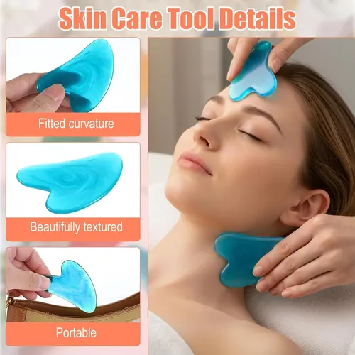 Set 24 Gua Sha Corazón Colores Masaje Facial Y Corporal