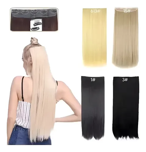 X4 Extensiones Cortina Simil Pelo Natural 5 Micropeinetas