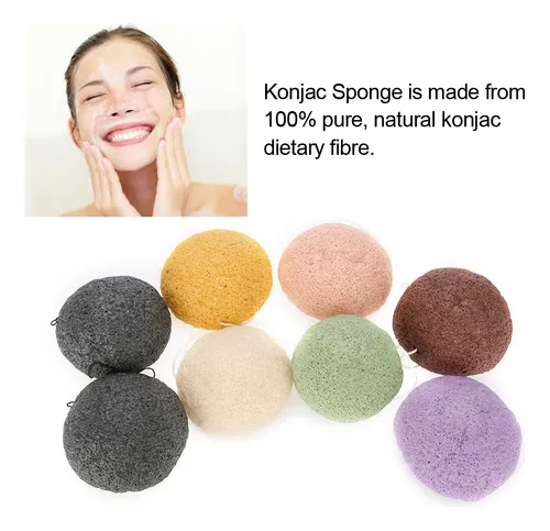 Natural Konjac Flutter, 8 Unidades, Color Redondo, 100% Lava