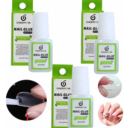 Nail Glue Cherimoya X3 Un. Pegamento Para Uñas Postizas/tips