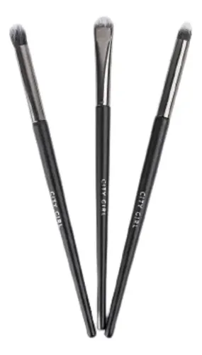 City Girl Set X 3 Brochas Para Ojos Color Negro