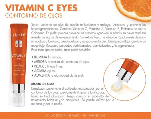 Vitamin C Eyes Serum Contorno Ojos Y Ojeras 15g Idraet