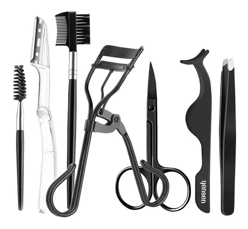 Kit X7 Cuidado Cejas Tijera Perfilador Arqueador Pestañas