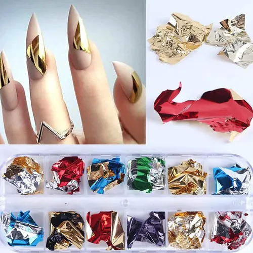 3 Cajas De Foil Para Uñas, Brillos Y Pegatinas Para Nail Art