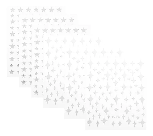 8 Hojas De Pegatinas Creativas Con Forma De Estrella Para Uñ