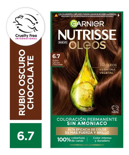Kit Tintura Permanente Nutrisse Oleos Garnier Tono 6.7