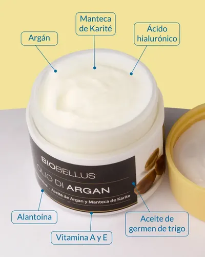 Biobellus Olio De Argán Crema Nutritiva Antienvejecimiento Momento de aplicación Día/Noche Tipo de piel Sensible