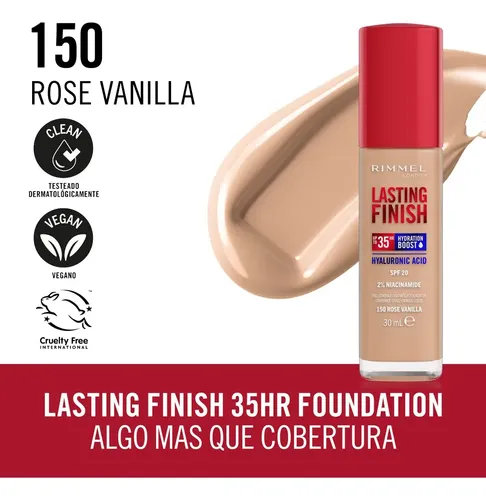 Base Líquida Rimmel London Lasting Finish 35 Hs 150 – Rose Vanilla